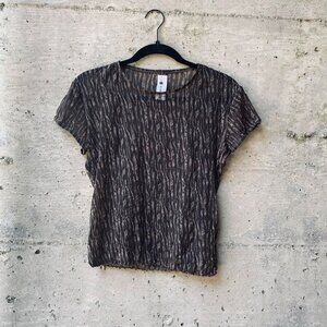 90s mesh animal print top